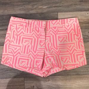 JCREW pink and taupe patterned shorts